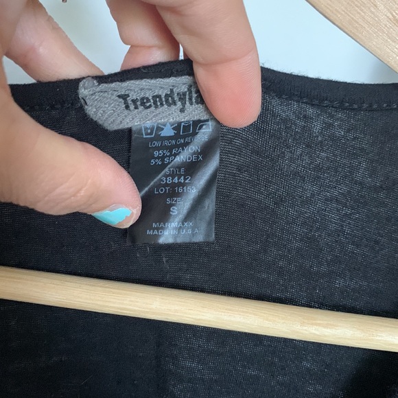 Vintage Midi black dress with beautiful sun flower S preowned - Picture 4 of 4